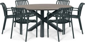 Tuinset 4 personen 125 cm Kunststof Grijs Domani Furniture Alba/Arancia