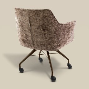 Raster Armstoel Met Wieltjes Bruin
