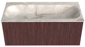 Mondiaz Kurve-dlux 100cm badmeubel ruby met 1 lade en wastafel big medium midden zonder kraangat frappe