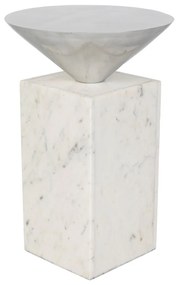 Zuiver Pride Design Tafeltje Marmer En Zilver - 30 X 30cm.