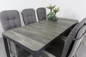 Memphis/Queens 220 cm. tuinset - 7-delig verstelbaar