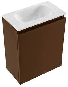 Mondiaz Ture DLux toiletmeubel 40cm rust met wastafel opalo midden zonder kraangat