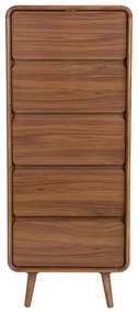 Zuiver Rise Walnut Design Ladenkast Gebogen Walnoothout - 40x45x112cm.
