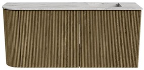 Mondiaz Joya DLux 90cm toiletmeubel ronding links dusk met wastafel faye rechts 1 kraangat glace