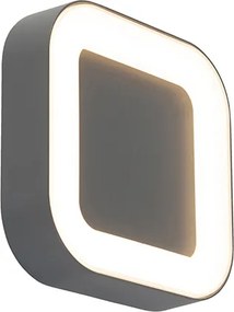 Wand- en plafondlamp grijs vierkant IP54 - Ariel