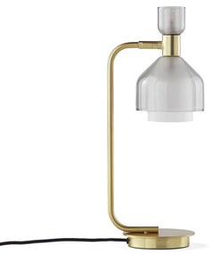 Tafellamp metaal messing verguld rookglas Amoris