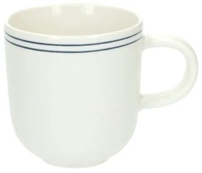Theemok met blauwe streep, organisch, porselein,Ø 9 cm