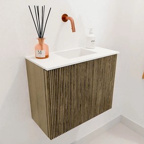 Mondiaz Joya 50cm toiletmeubel dusk met wastafel faye rechts zonder kraangat talc