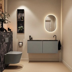 Mondiaz Ture DLux toiletmeubel 120cm smoke met wastafel lava rechts met kraangat