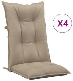 vidaXL Tuinstoelkussens 4 st 120x50x7 cm taupe
