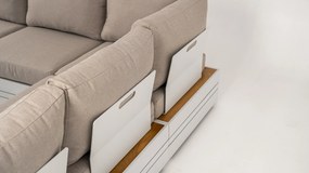 DATHO OUTDOOR Hoek Loungeset - Formentera - Aluminium - Teak - Frost White - Datho Outdoor