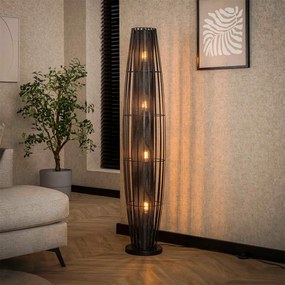 Staande Vloerlamp Zwart Metaal 150 Cm