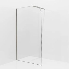 Fortifura Galaria Inloopdouche - 80x200cm - afgeronde glaswand - helder glas - wandarm - geborsteld RVS PVD (RVS) SW1245008/SW797908