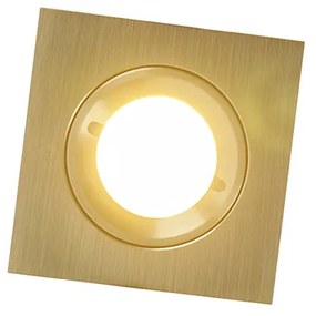 Set van 6 Moderne inbouwspot goud vierkant IP44 - Xena