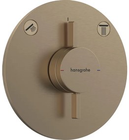 Hansgrohe Duoturn S inbouwkraan voor 2 functies brushed bronze 75418140