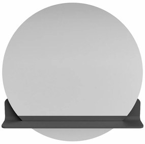 Mondiaz Spot spiegel rond Ø70cm met planchet dark grey