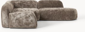 Modulaire teddy-bouclé hoekbank Wolke (4-zits) met chaise-longue