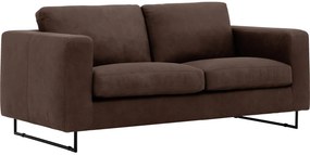 Goossens Excellent Bank Jovani bruin, leer, 2,5-zits, urban industrieel
