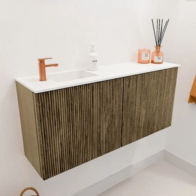Mondiaz Joya 90cm toiletmeubel dusk met wastafel faye links 1 kraangat talc