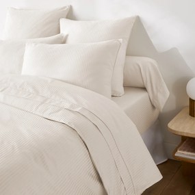 Dekbedovertrek in katoensatijn, Opale gestreept