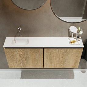 Mondiaz Ture 120cm toiletmeubel washed oak met wastafel talc links geen kraangat