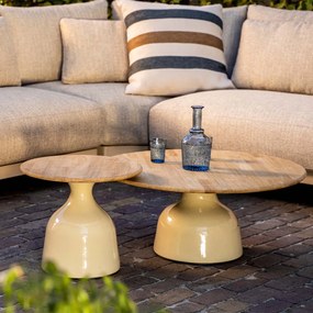 4 Seasons June loungetafel Ø60x38 cm creme - teak