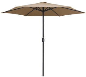 vidaXL Parasol met aluminium paal 270x246 cm taupe