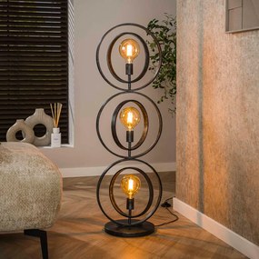 Vloerlamp Metalen Ringen Zwart