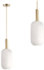 Hanglamp Melkachtig Glazen Buis Goud Wit APP667-1CP