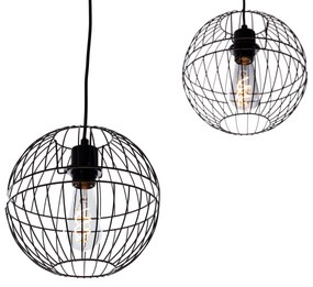 Eettafel / Eetkamer Moderne hanglamp zwart 3-lichts - Sphaera Modern E27 Binnenverlichting Lamp