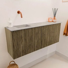 Mondiaz Joya DLux 100cm toiletmeubel dusk met wastafel faye links zonder kraangat glace