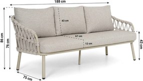 Stoel en Bank Loungeset  Rope Zand/Beige   Coco