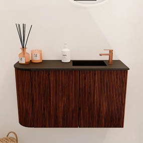 Mondiaz Joya 70cm toiletmeubel ronding links ruby met wastafel faye rechts 1 kraangat urban