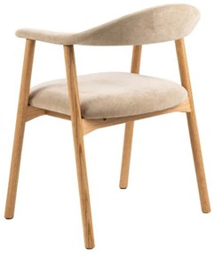 Eiken Eetkamerstoel Beige Chenille
