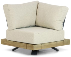 Hoek loungeset 6 personen Aluminium/Teak Old teak greywash  Santika Furniture Santika