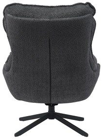 Starfurn Vera Fauteuil Chenille Stof Donkergrijs Draaibaar