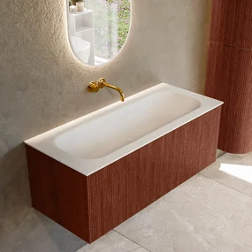 Mondiaz Kurve 110cm badmeubel ruby met 1 lade en wastafel big medium midden zonder kraangat