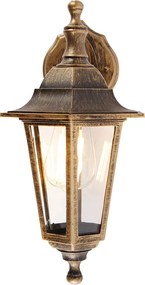 Antieke buiten wandlamp goud IP44 - New Haven