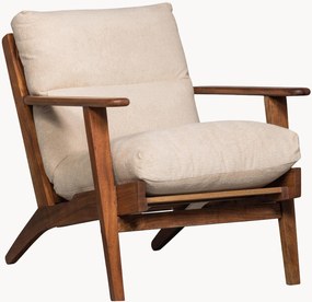 Fauteuil Houston van acaciahout & bouclé