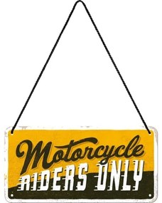 Metalen wandbord Motorcycle - Riders Only, (20 x 10 cm)