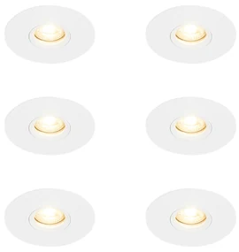 Set van 6 Moderne inbouwspot wit 12 cm - Buco GU10 Binnenverlichting Lamp