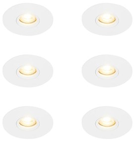 Set van 6 Moderne inbouwspot wit 12 cm - Buco
