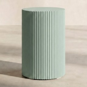Geribbelde Bijzettafel Lichtgroen - 31 X 31cm.