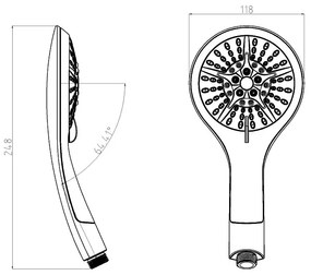 Schutte BROADWAY handdouche, wit-chroom