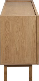 Eiken Dressoir Met Stoffen Deuren 180 Cm - 180x40x60cm.