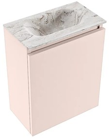 Mondiaz Ture DLux toiletmeubel 40cm rosee met wastafel glace midden zonder kraangat