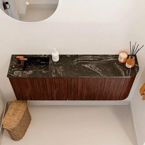 Mondiaz Joya DLux 110cm toiletmeubel ronding rechts ruby met wastafel faye links 1 kraangat lava
