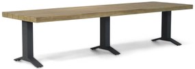 Dining Tuintafel rechthoekig 330 x 100 cm Aluminium/teak Old teak greywash Santika Superior