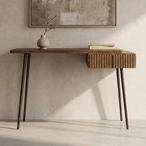 Kaptafel Met Een Lade En Metaal Frame - 120 X 35cm.