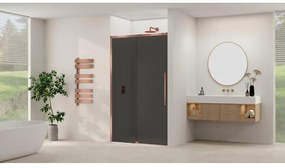 Van Rijn Products ST09 Schuifdeur vast deel - 117.5x200cm - grijs rookglas - soft-close - incl. Koper Geborsteld ST09300120GRSC